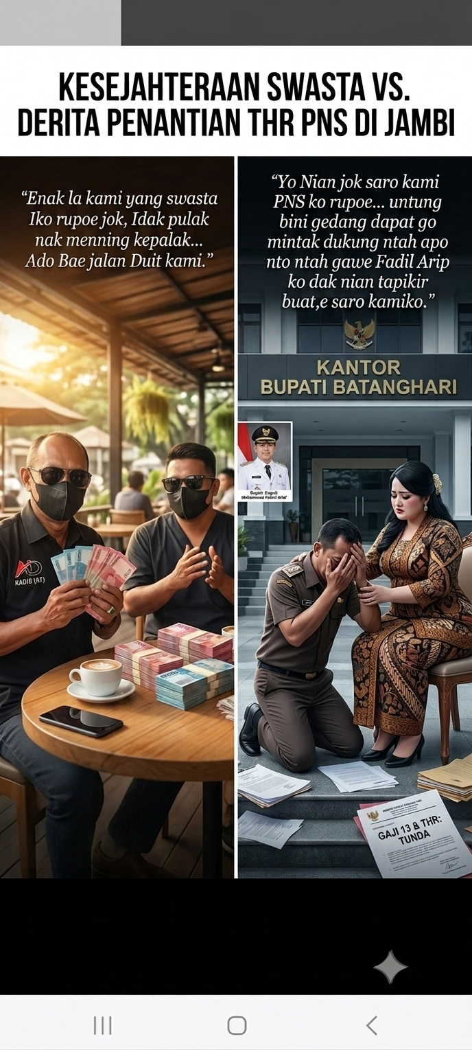 Yo Nian Saro Kami PNS ko Rupoe”: Jeritan Pegawai Batanghari Terhimpit Ketiadaan THR dan Gaji Ke-13