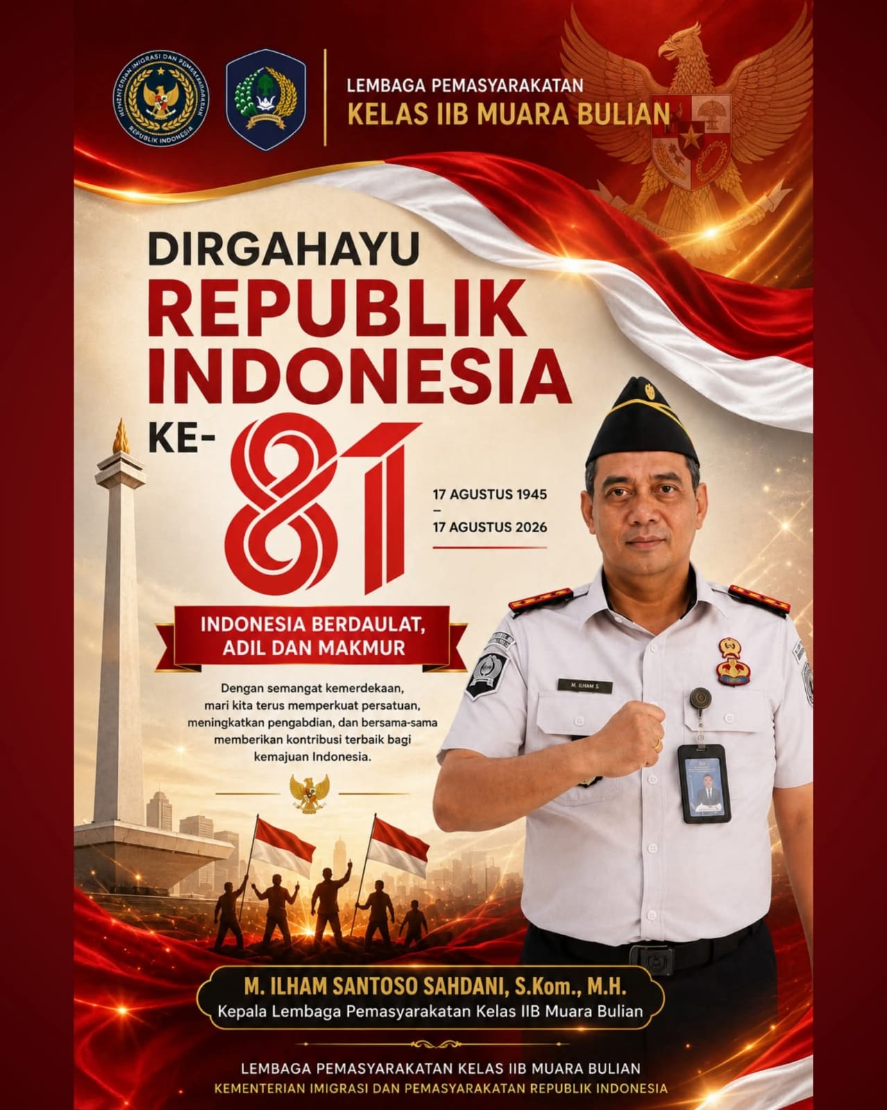 Semangat HUT RI ke-81, Lapas Muara Bulian Ajak Perkuat Persatuan dan Pengabdian untuk Negeri