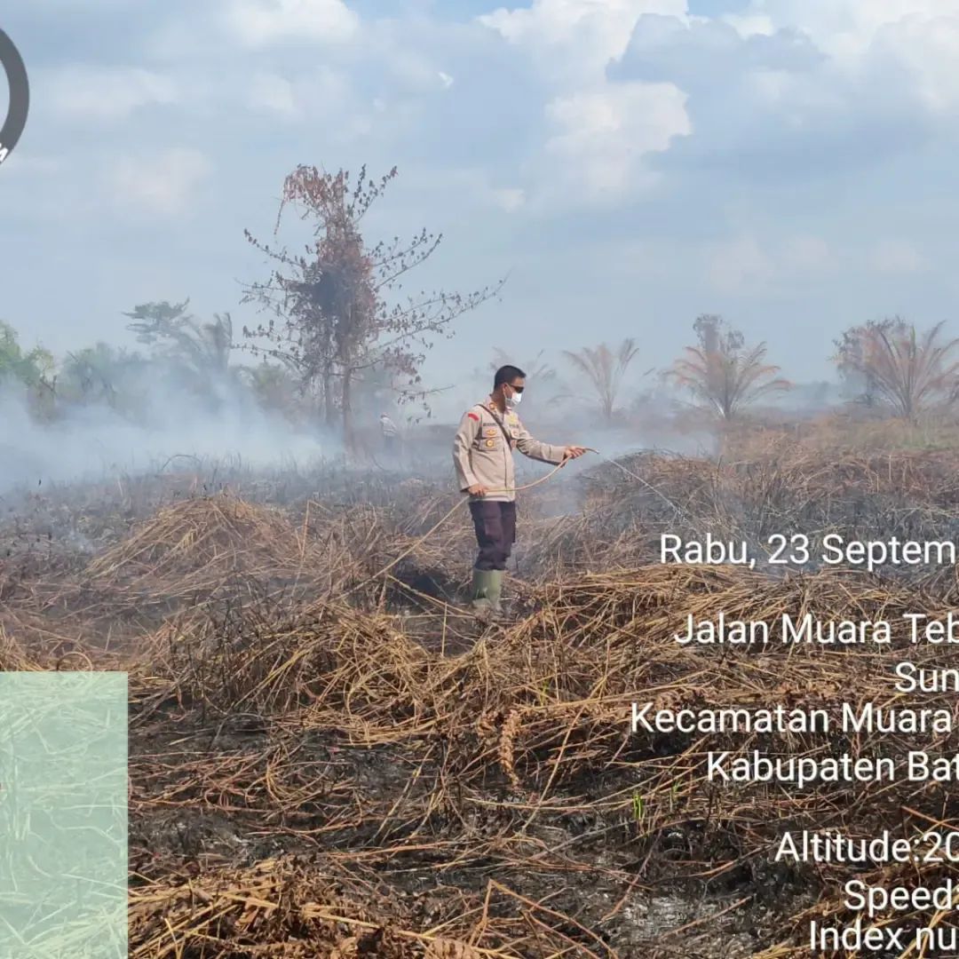 Asap Tebal Selimuti Sungai Pulai, Polsek Muara Tembesi Selidiki Penyebab Karhutla 4,5 Hektare