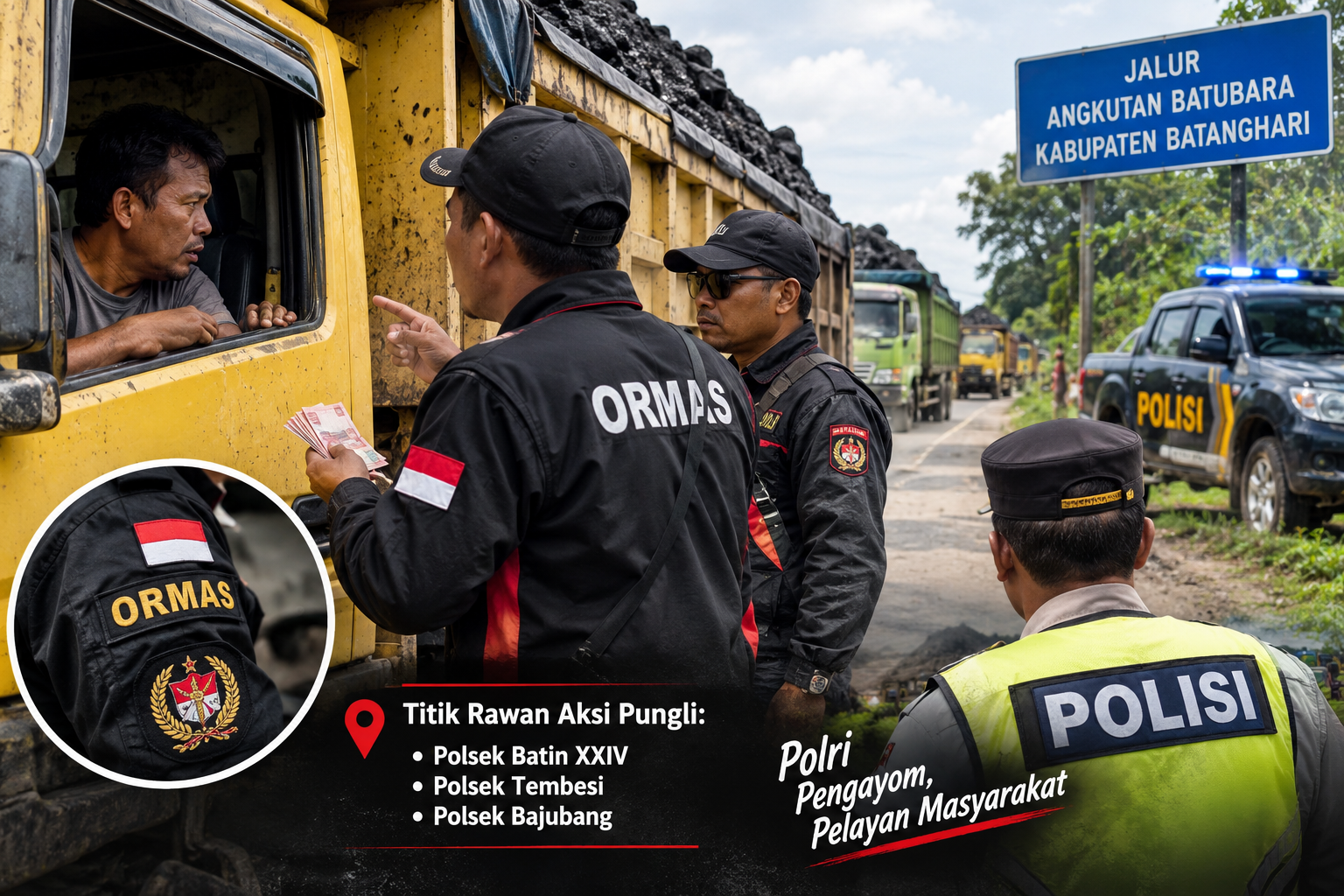Dugaan Pungli Berkedok Atribut Ormas Resahkan Sopir Batubara di Batanghari, Polisi Didesak Bertindak Tegas